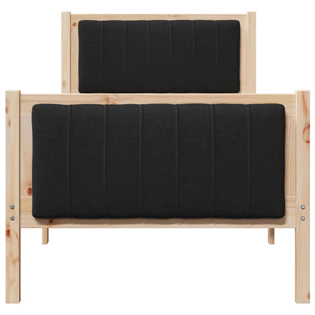 Bettgestell Braun und hellgrau 200 x 200 cm Massivholz Kiefer