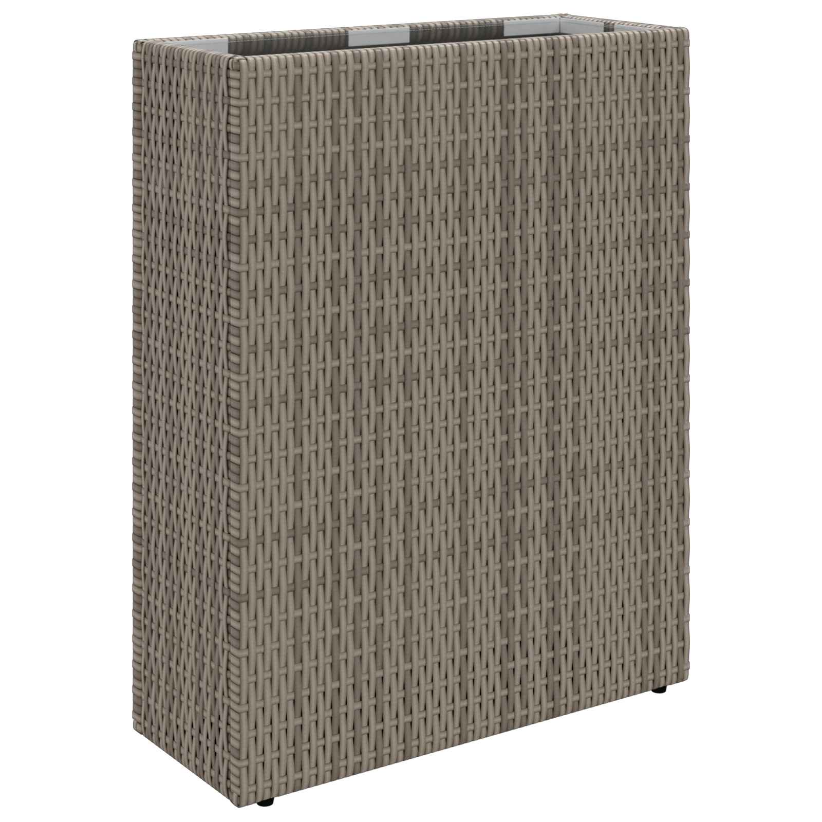 Hoher Pflanzkübel Schwarz 55 x 22 x 70 cm Poly-Rattan