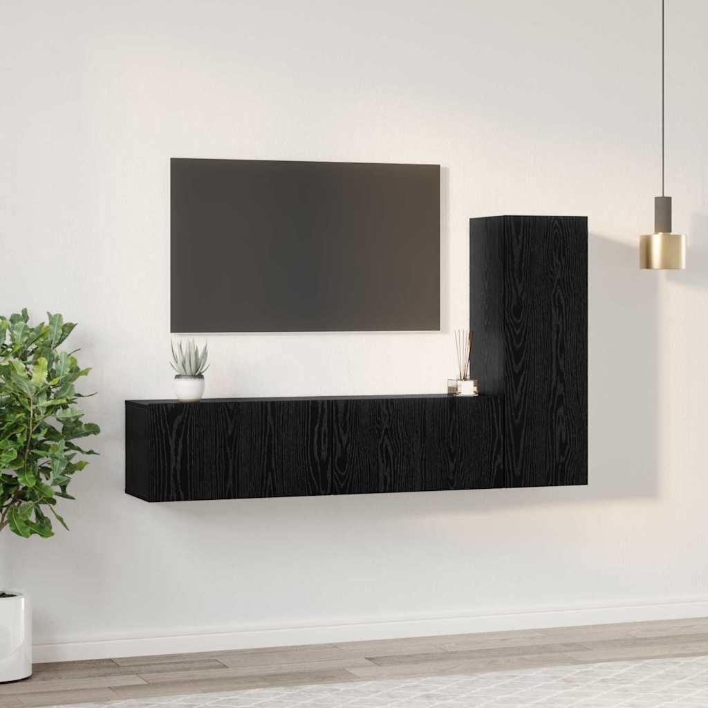 3-tlg. TV-Schrank-Set Weiß Holzwerkstoff