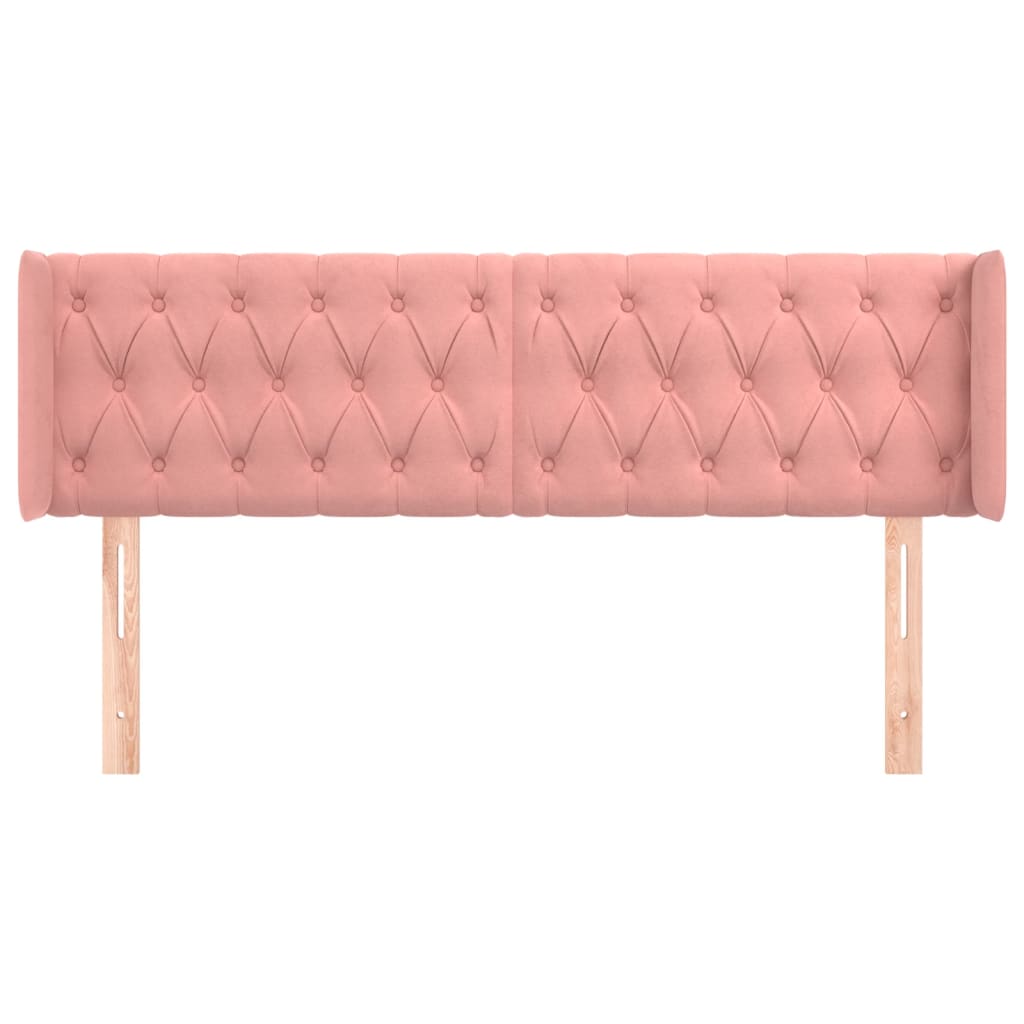 Kopfteil mit Ohren Dunkelblau 93x16x78/88 cm Samt