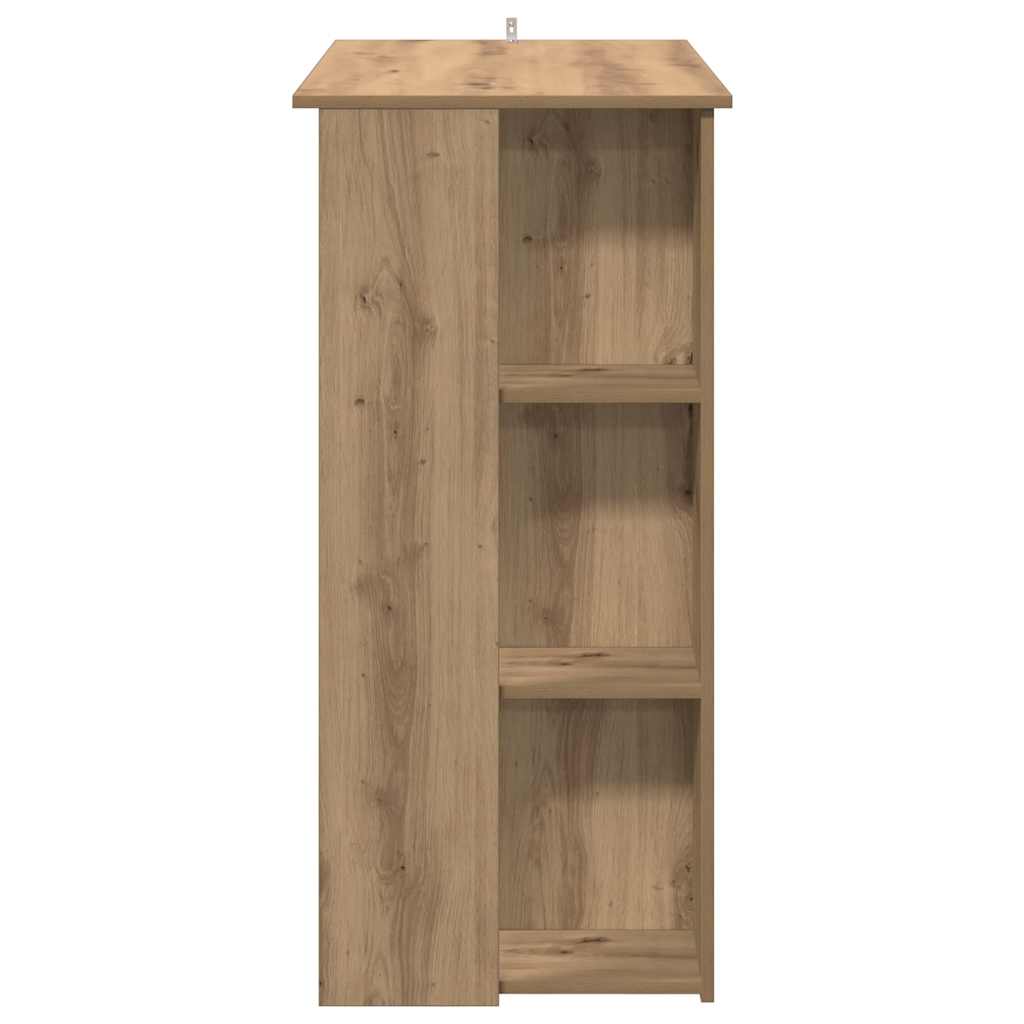 Bartisch mit Regal Weiß 102x50x103,5 cm Holzwerkstoff