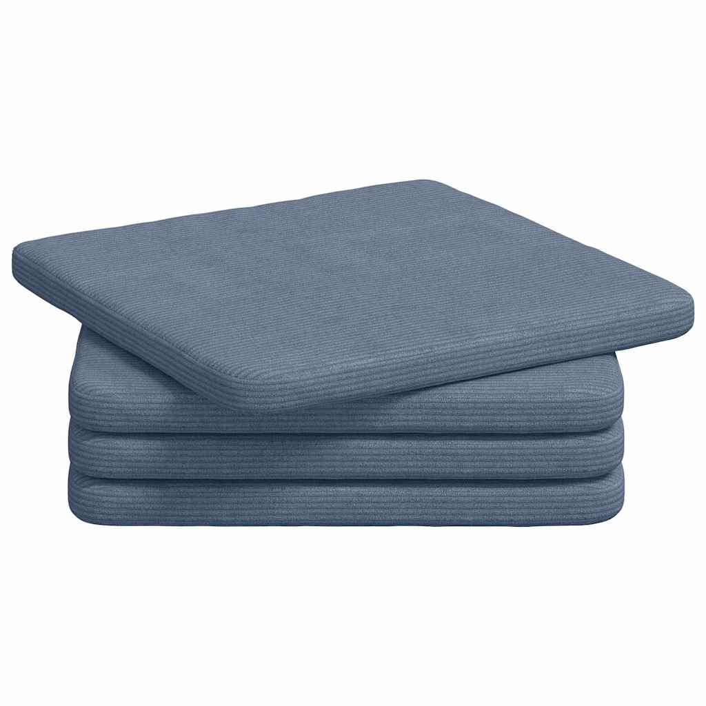 Sitzkissen 4 pcs Hellgrau 40 x 40 x 3 cm Cordstoff