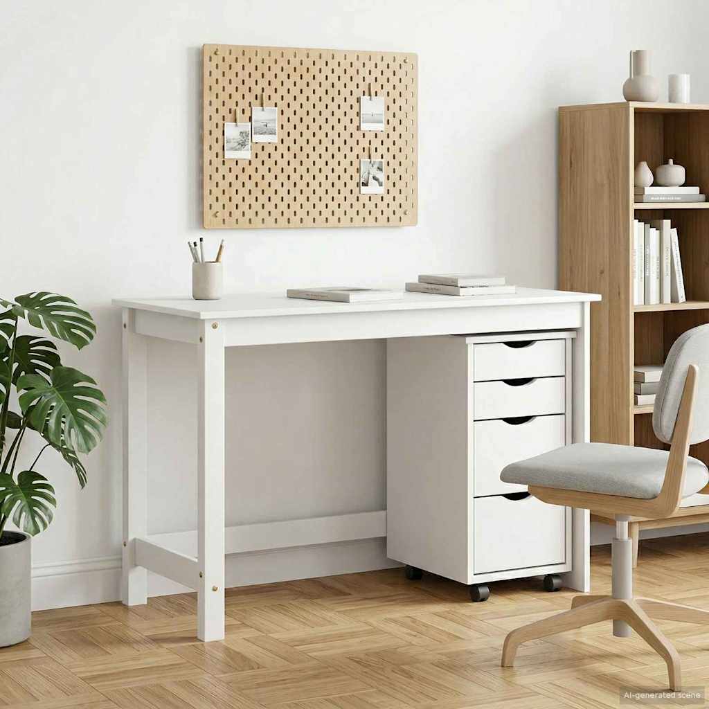 Desk und Rolling Cabinet Set MOSS 2 pcs Honigbraun