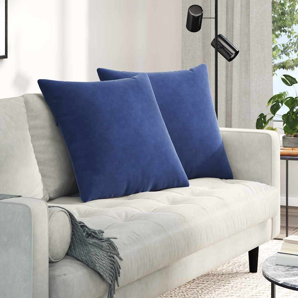 Sofakissen 2 Stück Blau 50 x 30 cm Cordstoff