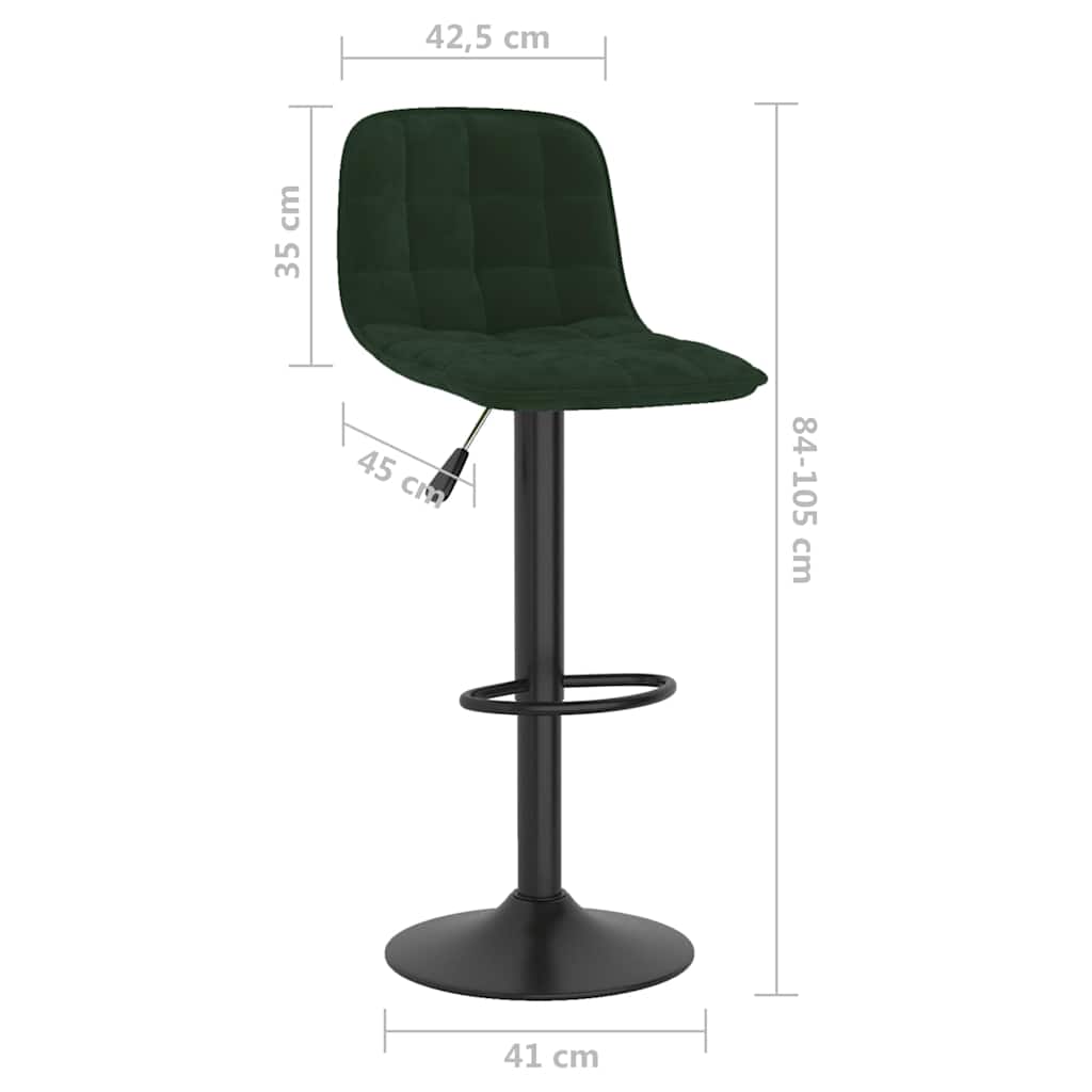 Barhocker 2 Stk. Hellgrün Samt