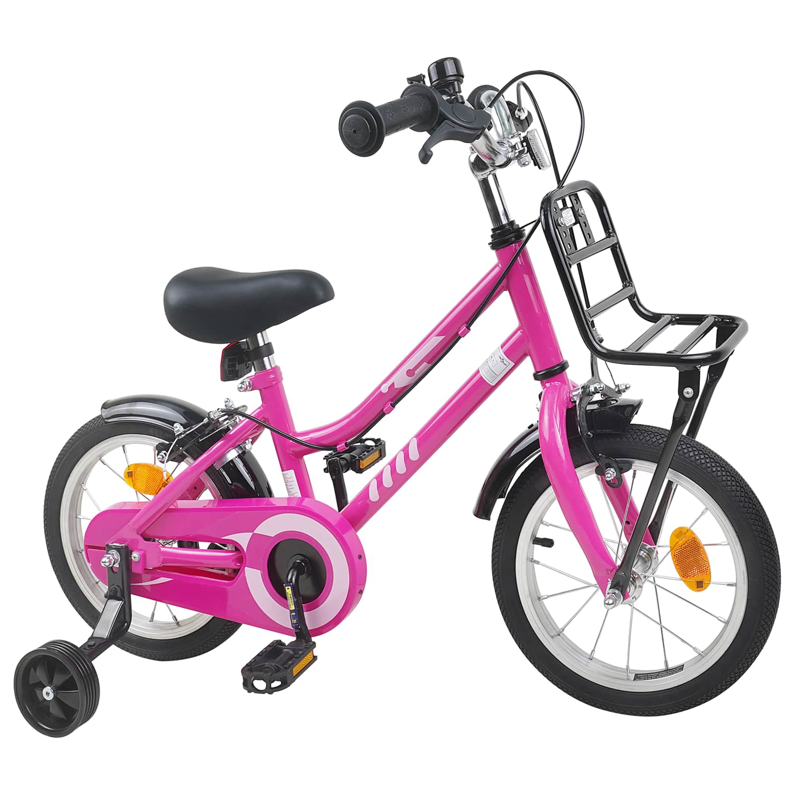 Kinderfahrrad 12 Zoll für 2-4 Jahre alt Rosa und Schwarz