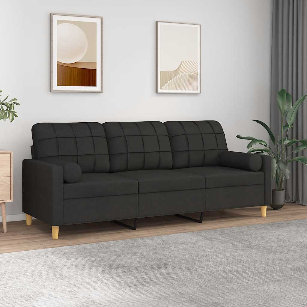 2-Sitzer-Sofa mit Zierkissen Braun 120 cm Stoff