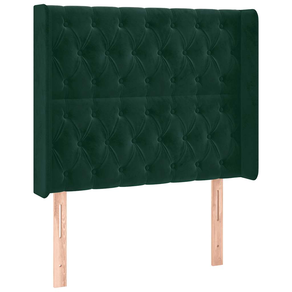 Kopfteil mit Ohren Dunkelblau 93x16x78/88 cm Samt
