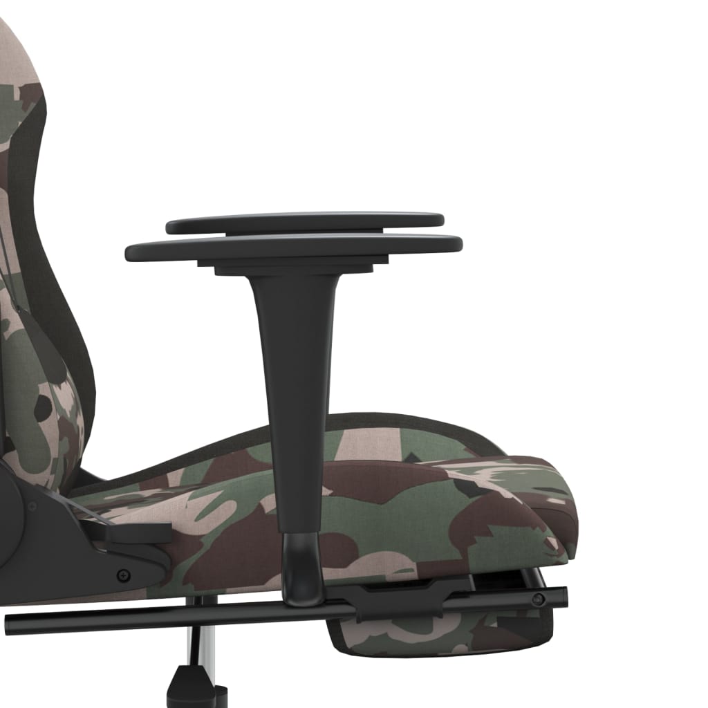 Gaming-Stuhl mit Massagefunktion Schwarz und Creme Stoff