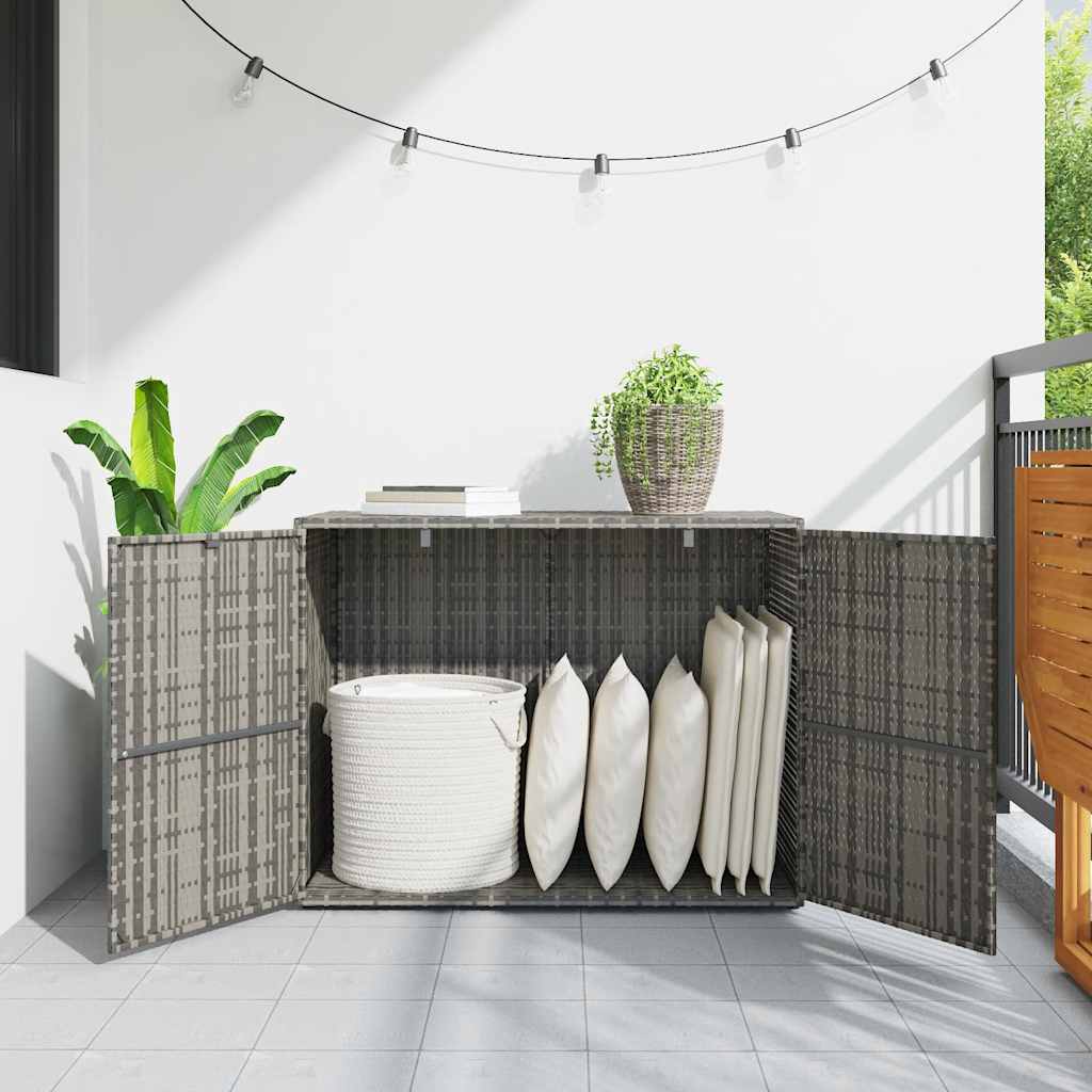 Gartenschrank Schwarz 100 x 55,5 x 80 cm Poly Rattan