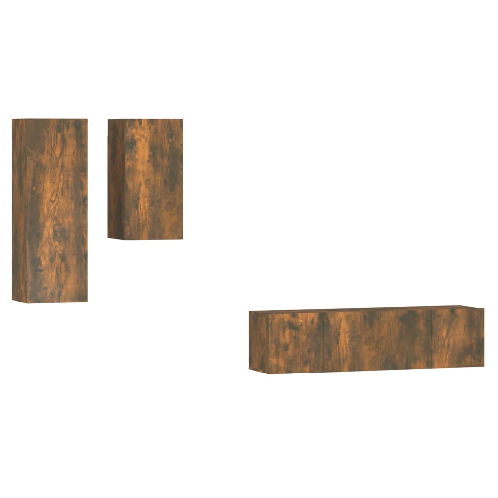 4-tlg. TV-Schrank-Set Weiß Holzwerkstoff