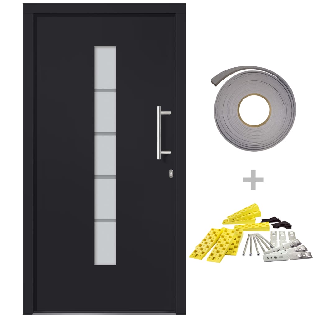 Haustür Aluminium und PVC Weiß 100x210 cm