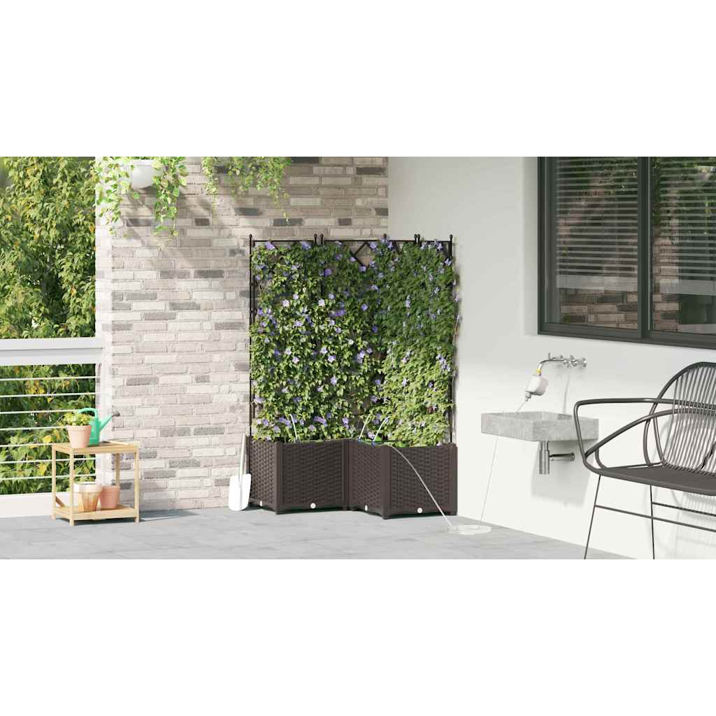 Garten-Pflanzgefäß 4 Stk. Braun 160 x 40 x 22 cm PP