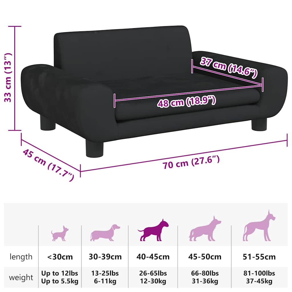 Hundebett Blau 100x54x33 cm Samt