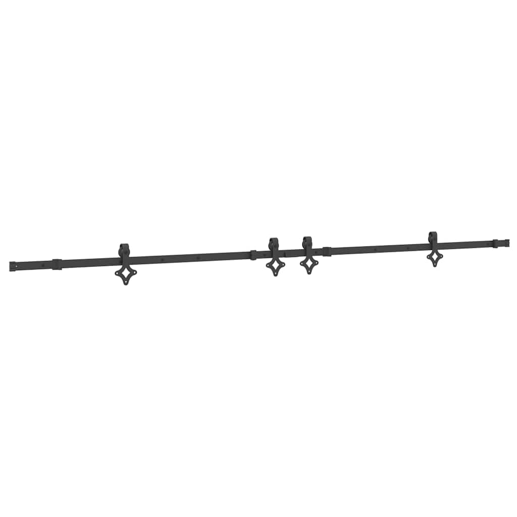 Schiebetürbeschlag-Set 305 cm Stahl Schwarz