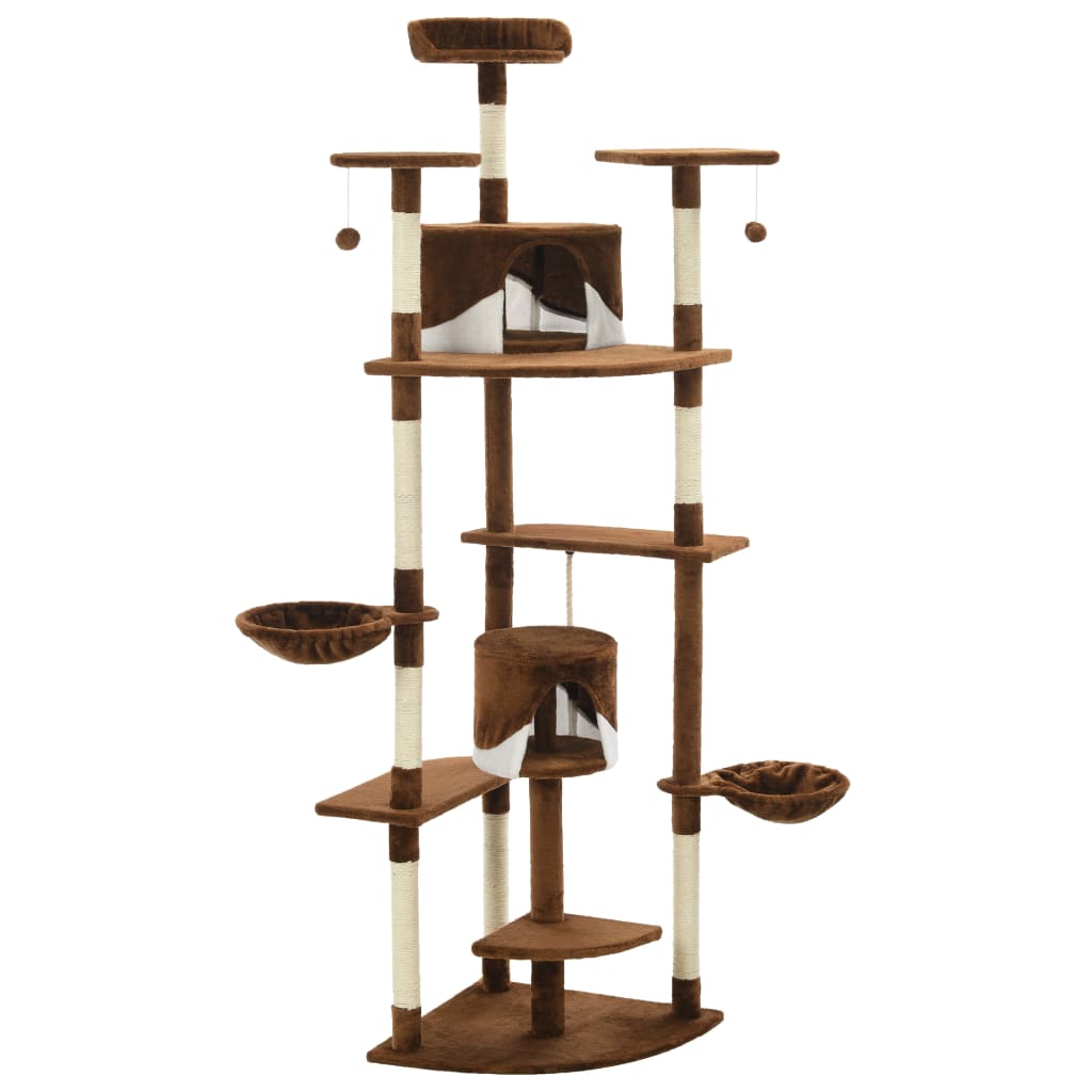 Katzen-Kratzbaum Sisal 203 cm Beige und Weiß