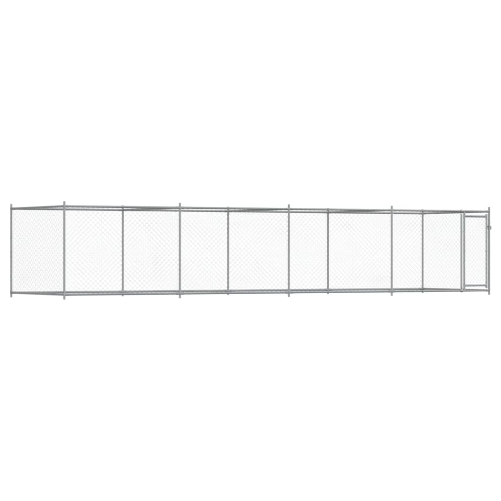 Hundezwinger mit Tür Grau 2x2x1,5 m Verzinkter Stahl