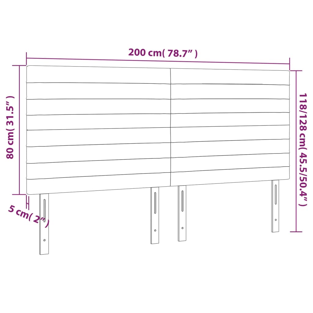 Kopfteil Hellgrau 80x5x118/128 cm Samt