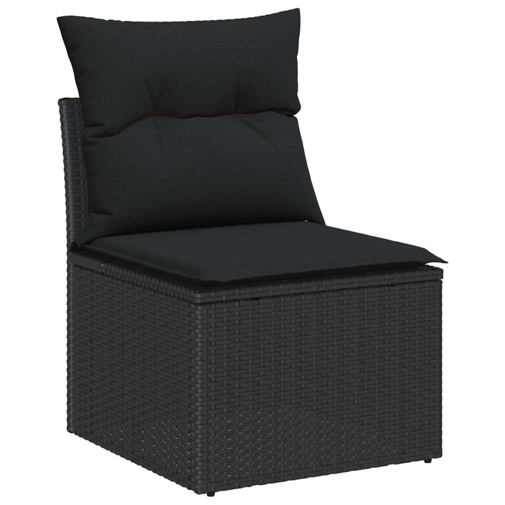 Garten Essgruppe mit Kissen 7 pcs Schwarz und Creme