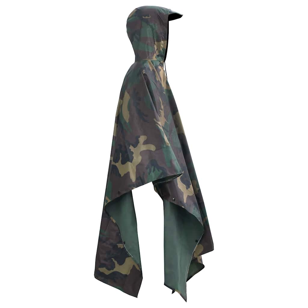 Wasserdichter Armee-Regenponcho für Camping/Wandern Tarnung