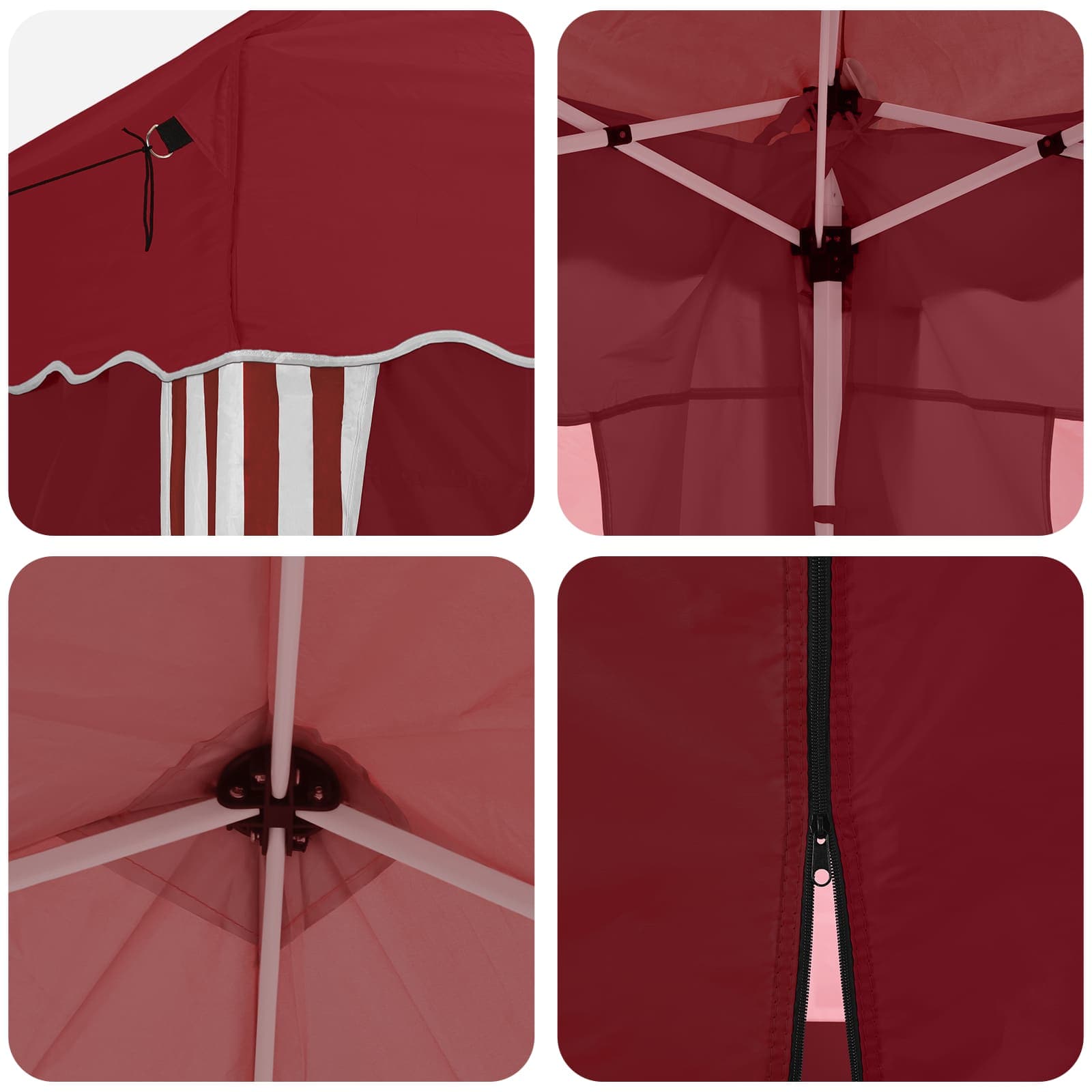 Pop-up Partyzelt 195 x 195 x 245 cm Creme Oxford-Stoff