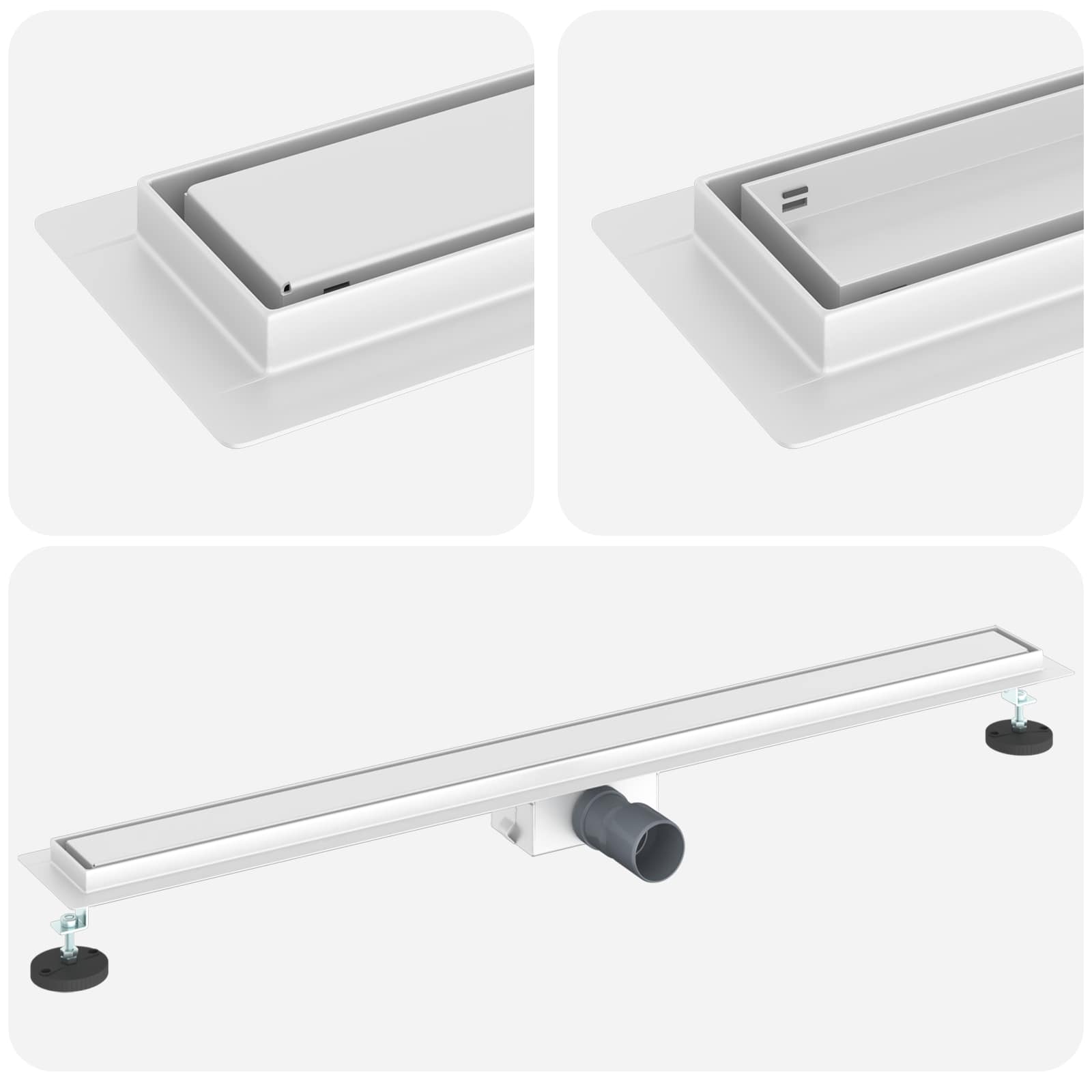 2 in 1 Duschabfluss Silber 50 cm Edelstahl 304