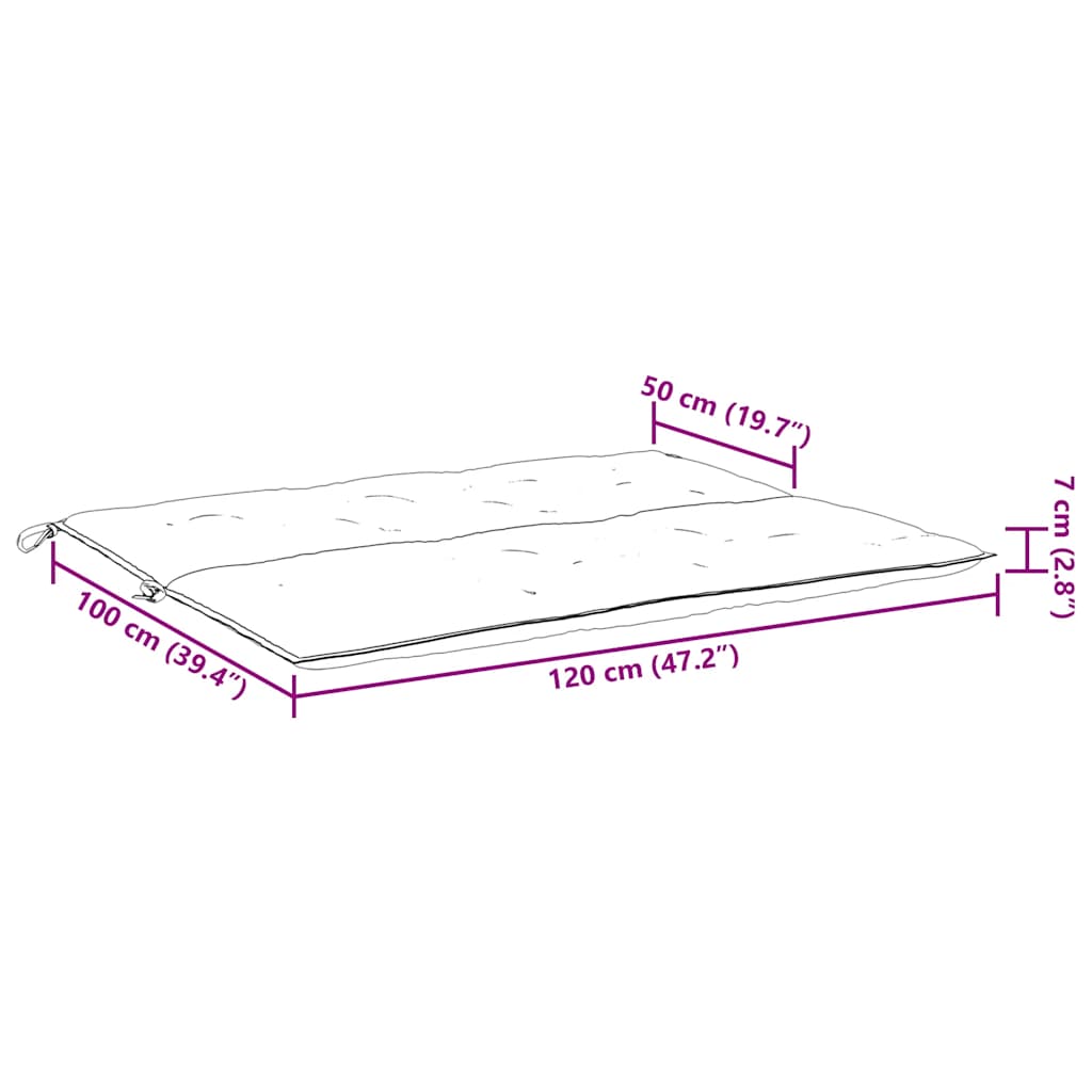 Gartenbank-Auflage Anthrazit 100x(50+50)x7 cm Oxford-Gewebe