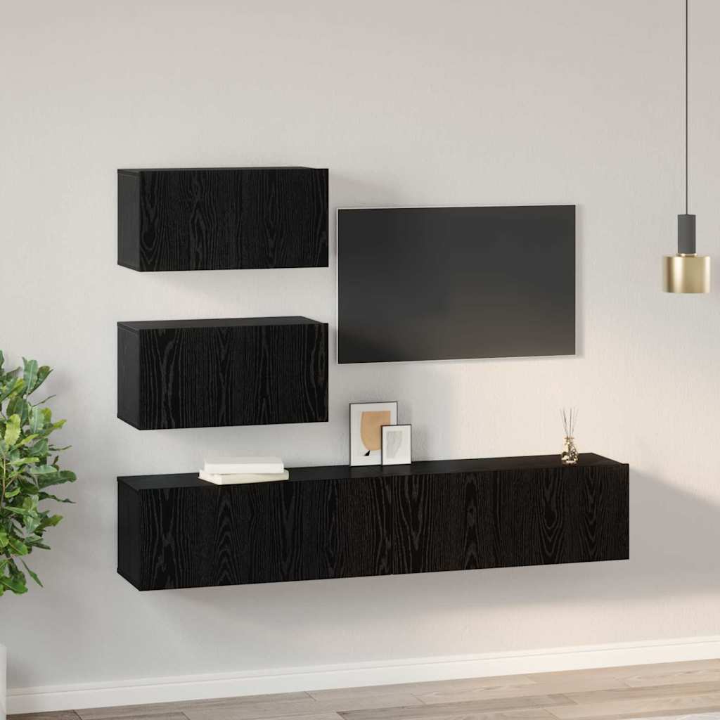 4-tlg. TV-Schrank-Set Weiß Holzwerkstoff