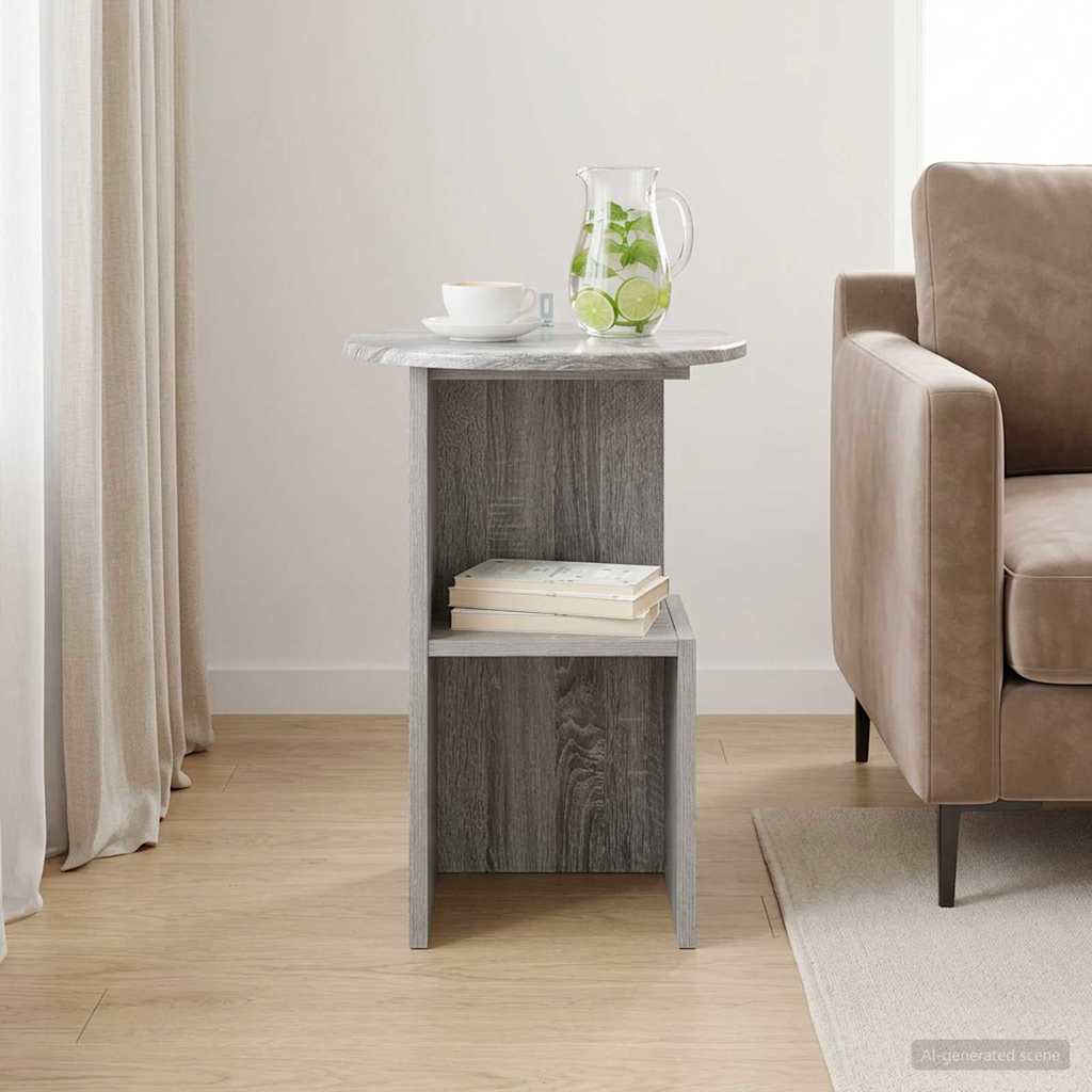 Beistelltisch Weiß Ø 39,5 x 55 cm Holzwerkstoff