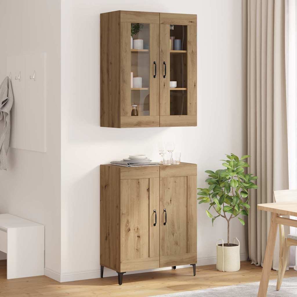 Highboard Altholz 69,5 x 34 x 180 cm Holzwerkstoff