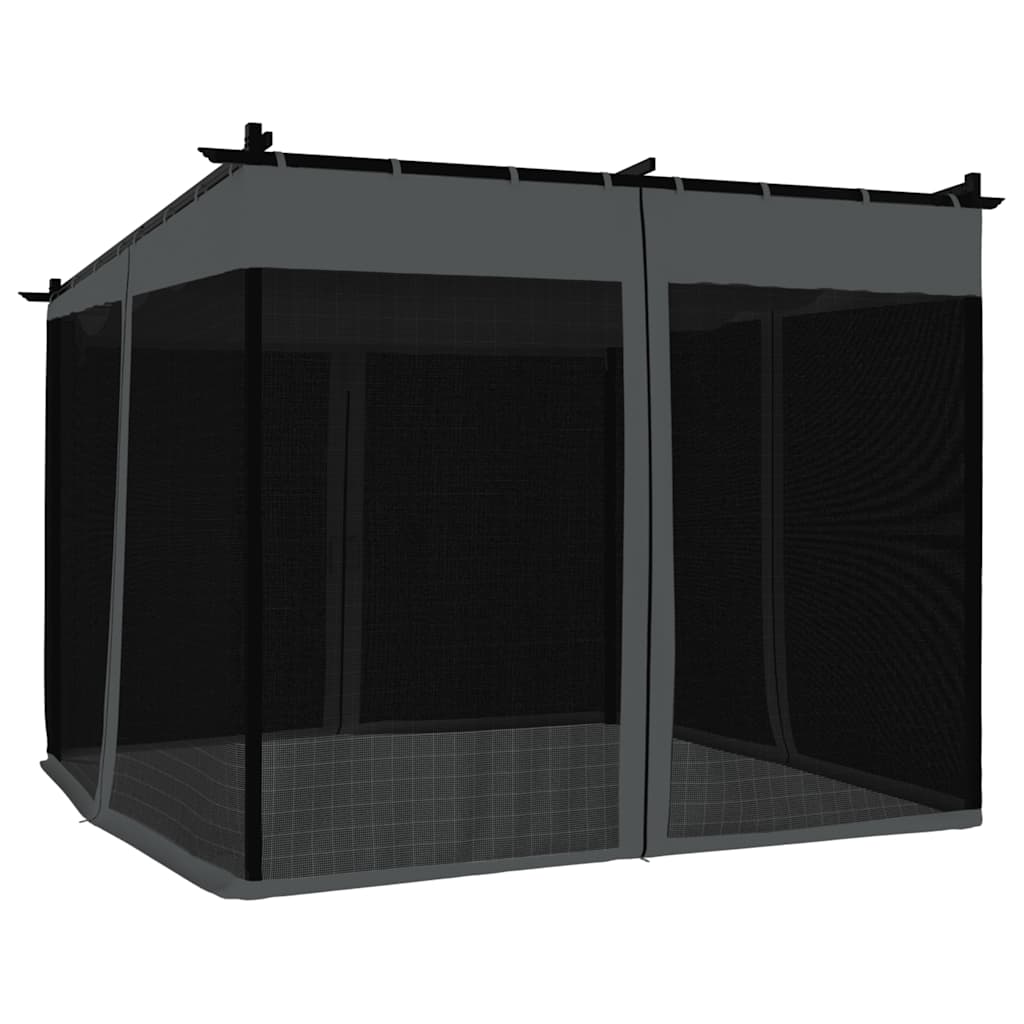 Pavillon mit Netzwände Creme 3x3 m Stahl