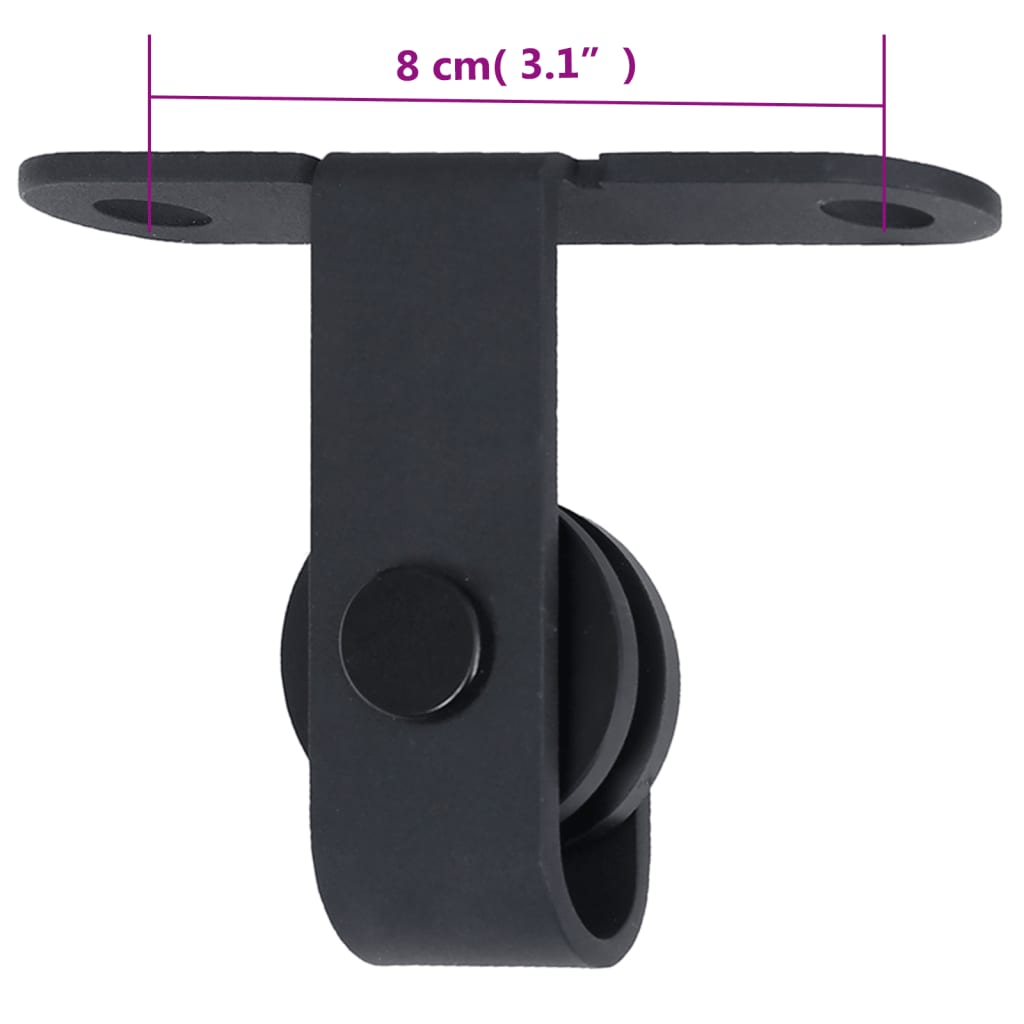 Schiebetürbeschlag Set für Schranktüren 91 cm Karbonstahl