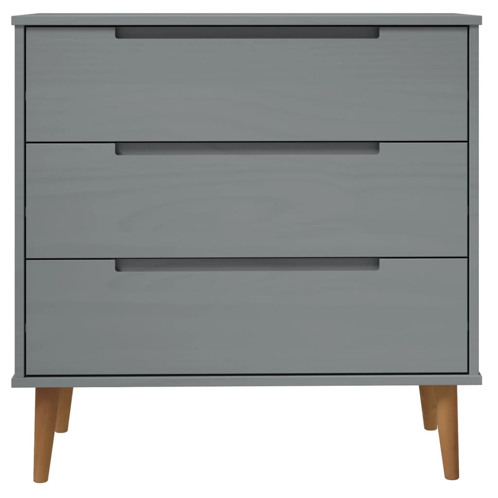 Schubladenschrank MOLDE Braun 80x40x80 cm Massivholz Kiefer