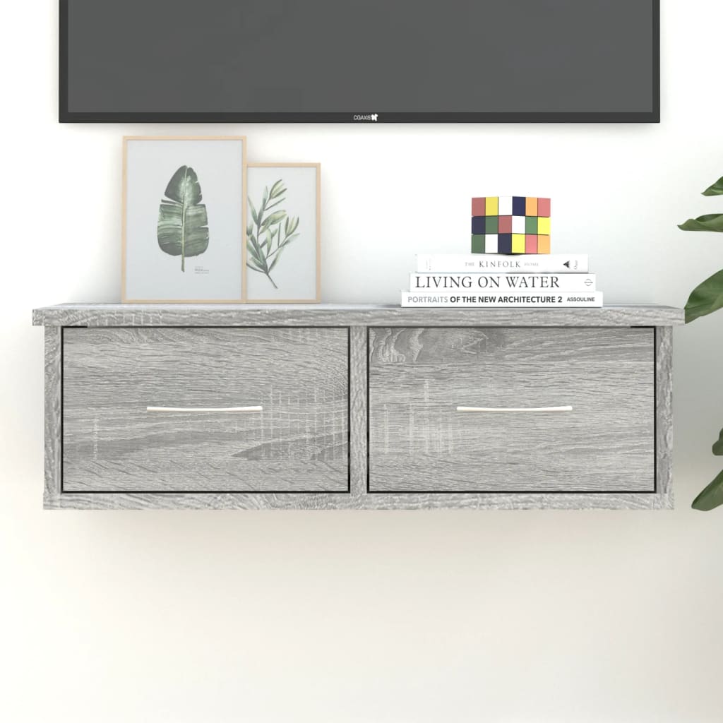 Wand-Schubladenregal Weiß 60x26x18,5 cm Holzwerkstoff