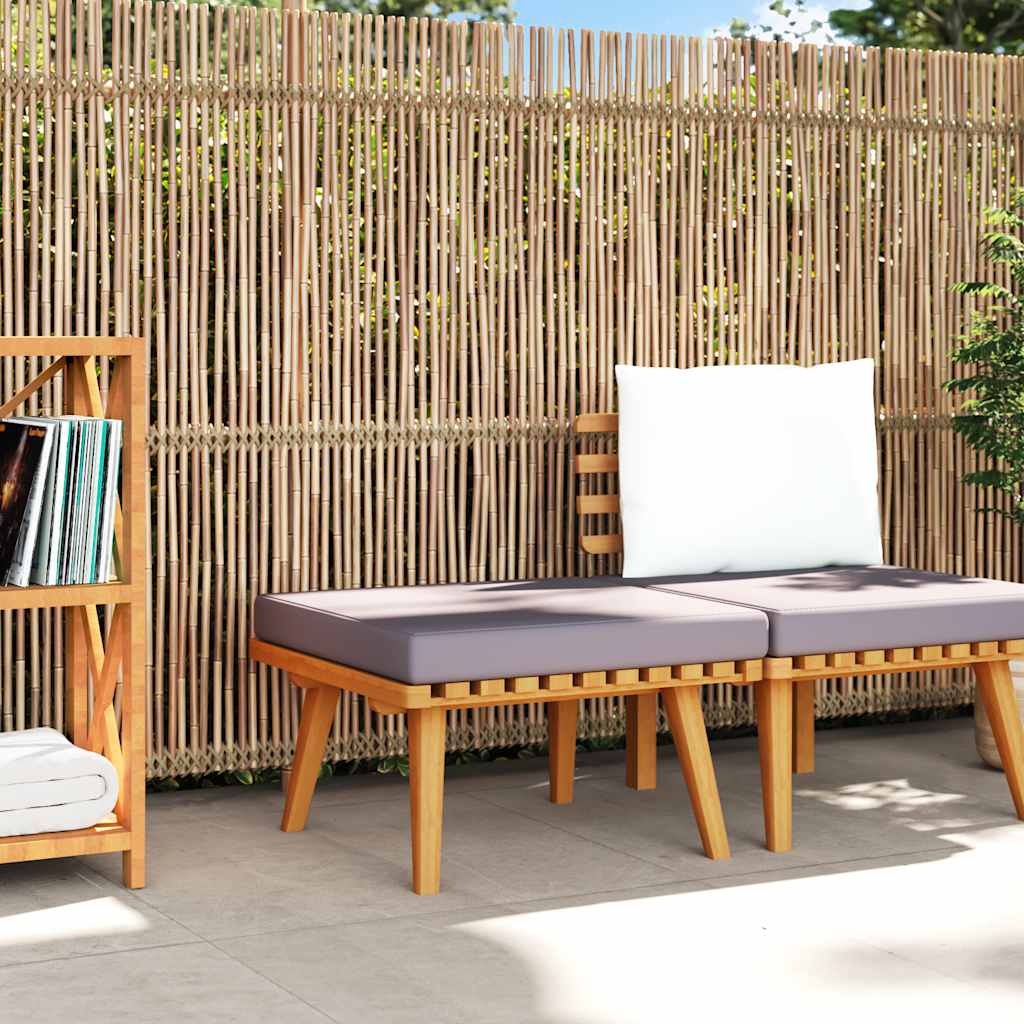 2-Sitzer-Gartensofa mit Kissen Massivholz Akazie
