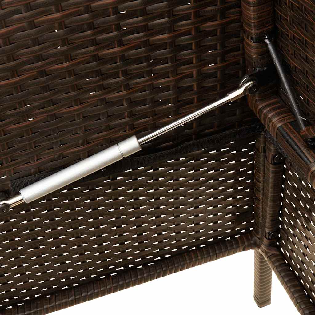 Gartenbank mit Kissen Schwarz Poly Rattan