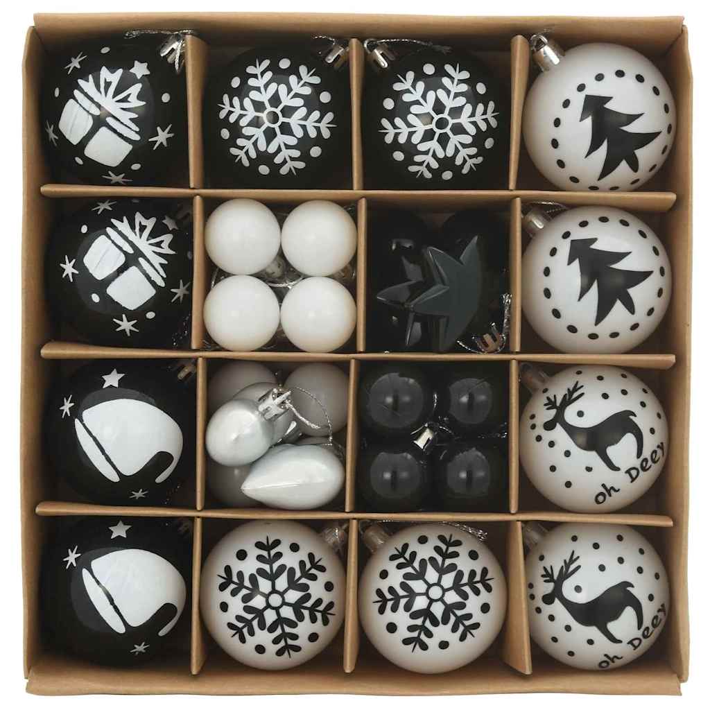 Weihnachtskugel-Set 40 pcs Gold und Rot Kunststoff