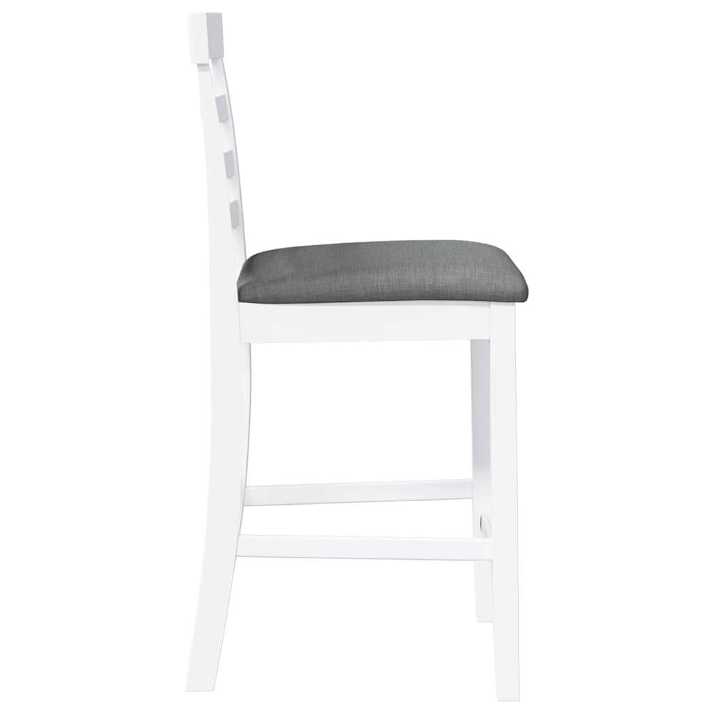 Barhocker 2 Stk. Weiß Stoff