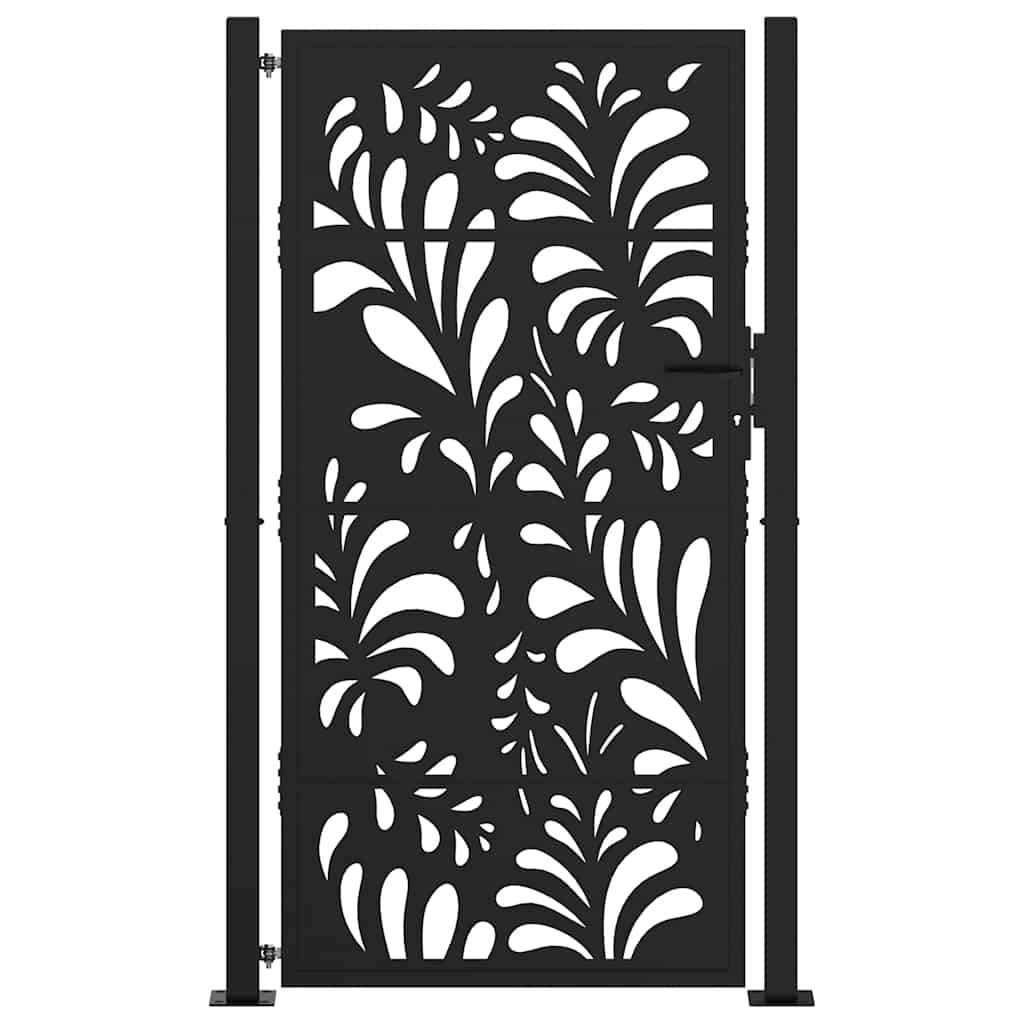 Gartentor Schwarz 100x100 cm Stahl Lichtdesign