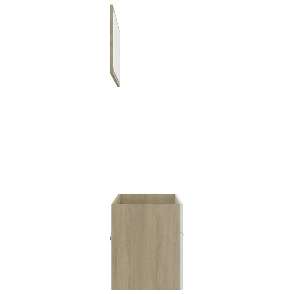 2-tlg. Badmöbel-Set Weiß Holzwerkstoff