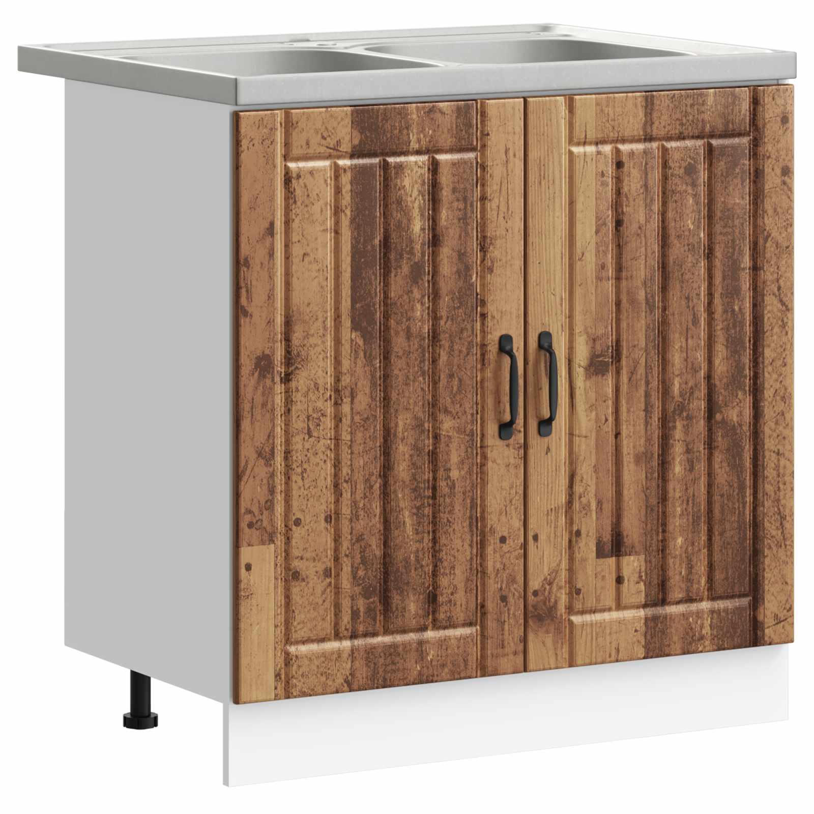 Waschbecken-Unterschrank mit Tür Lucca 2 pcs Weiß Holzwerkstoff