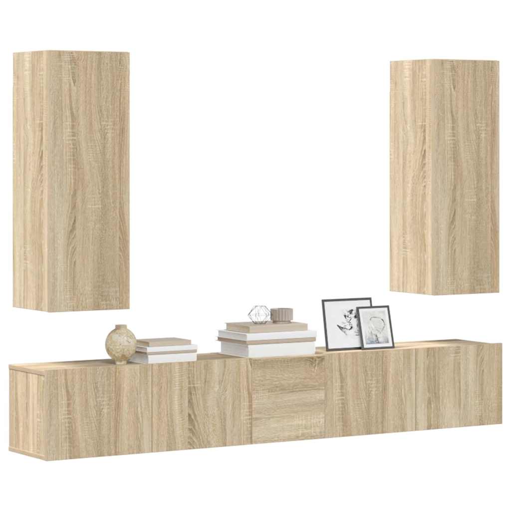 5-tlg. TV-Schrank-Set Weiß Holzwerkstoff