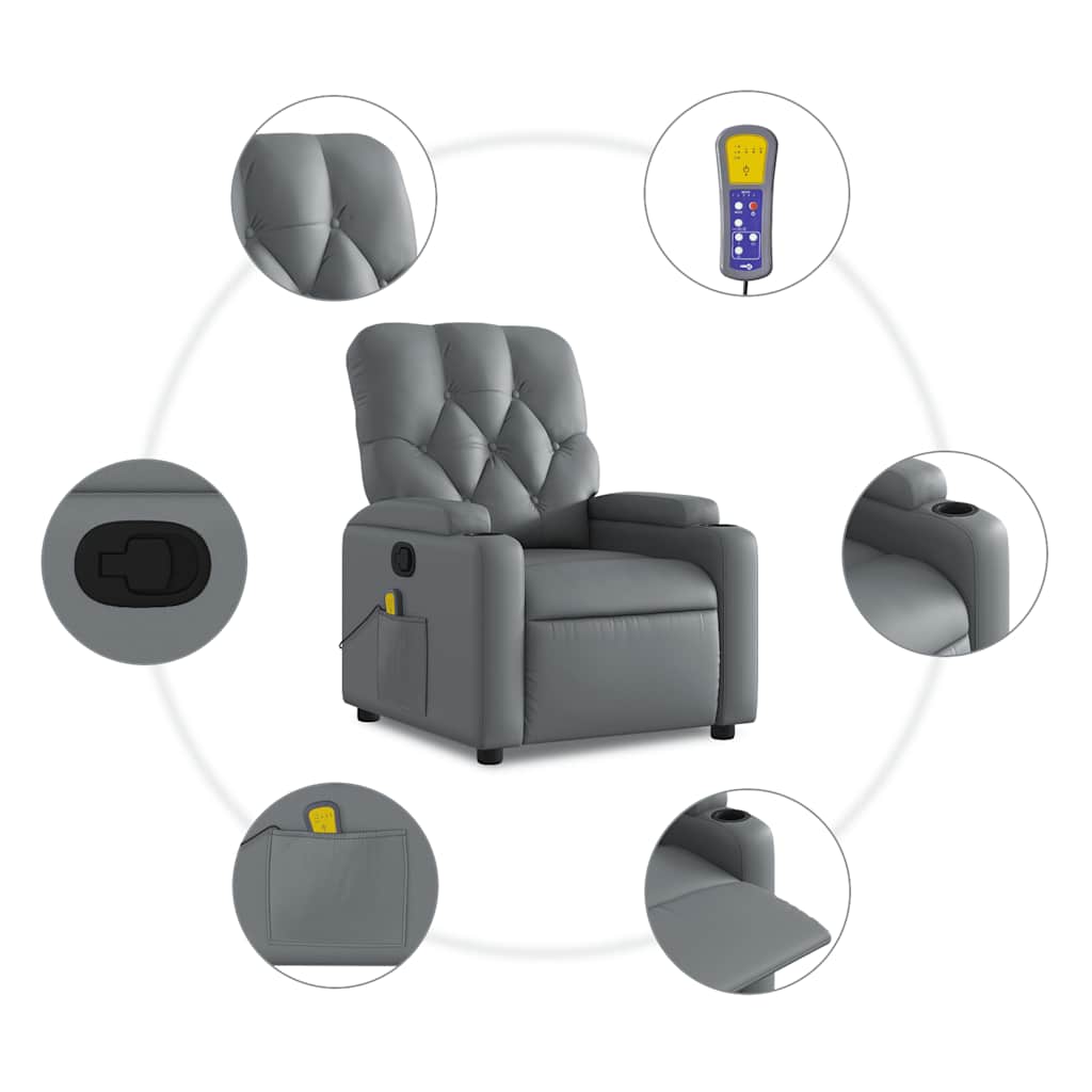 Massage-Relaxsessel, Kunstleder, Schwarz