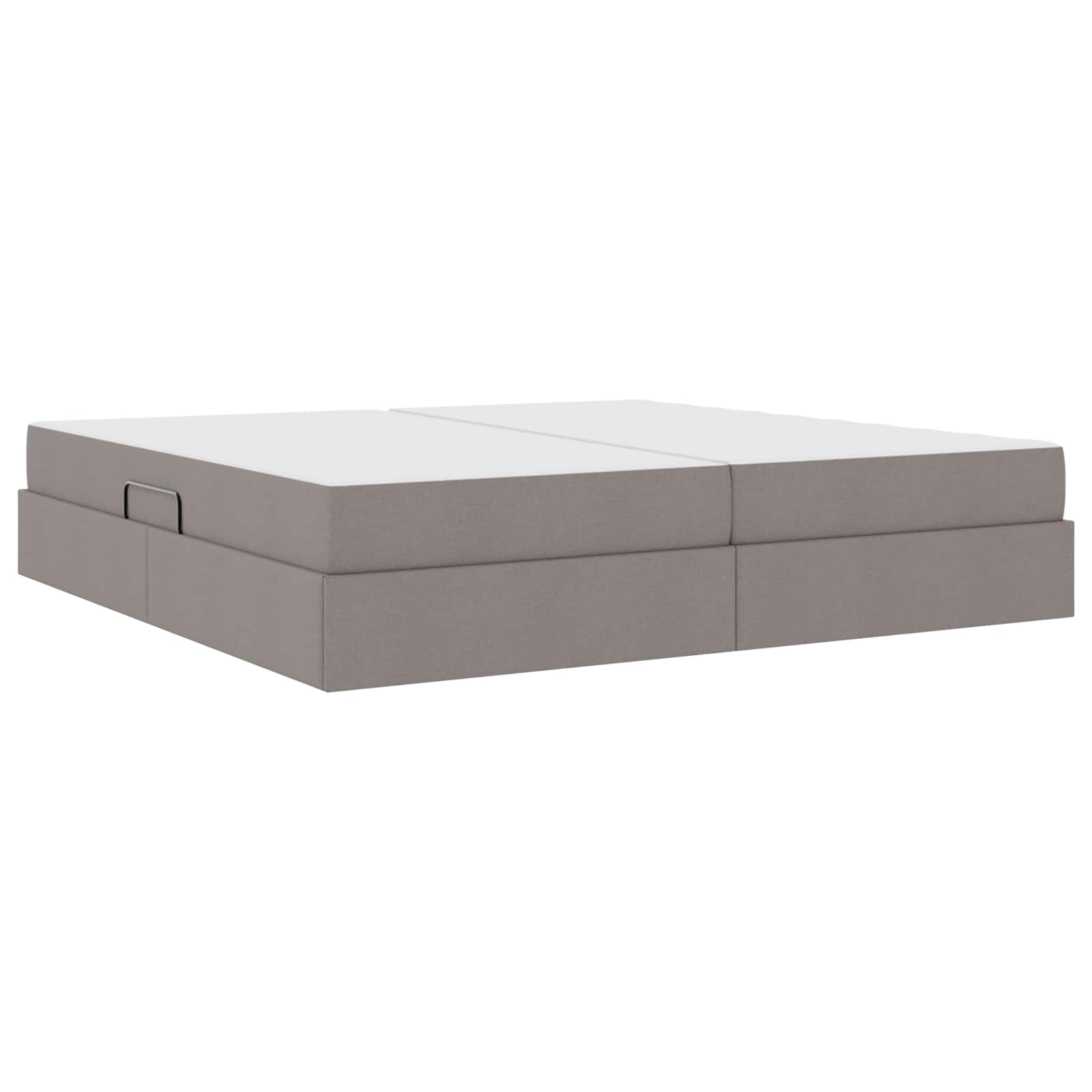Aufbewahrungsbett mit Matratze Hellgrau 90 x 190 cm Polyester
