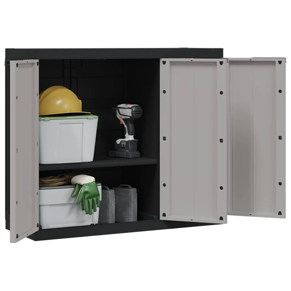 Gartenschrank Grau und Schwarz 65x37x85 cm PP