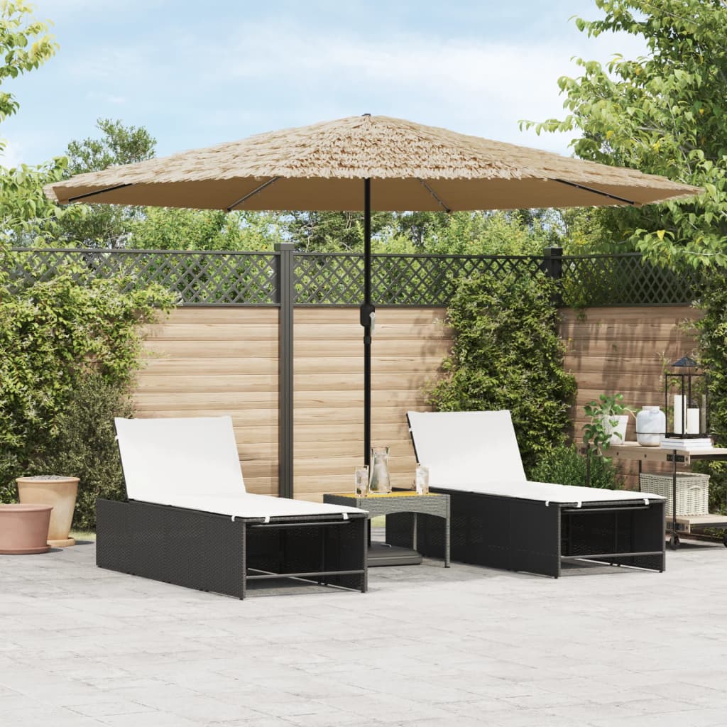 Sonnenschirm mit LED und Stahlmast Braun 248x248x248 cm