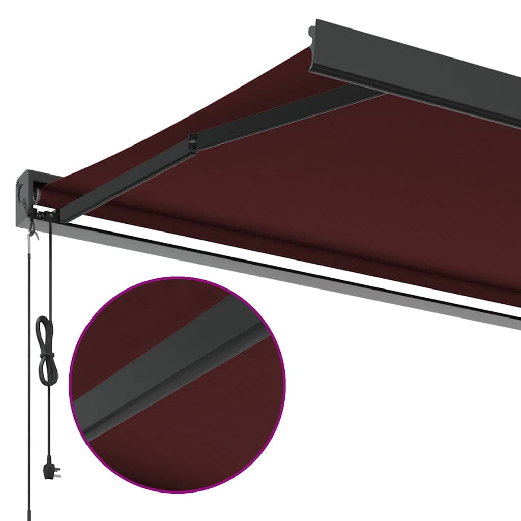 Markise Einziehbar Blau und Weiß 4x3 m Stoff und Aluminium
