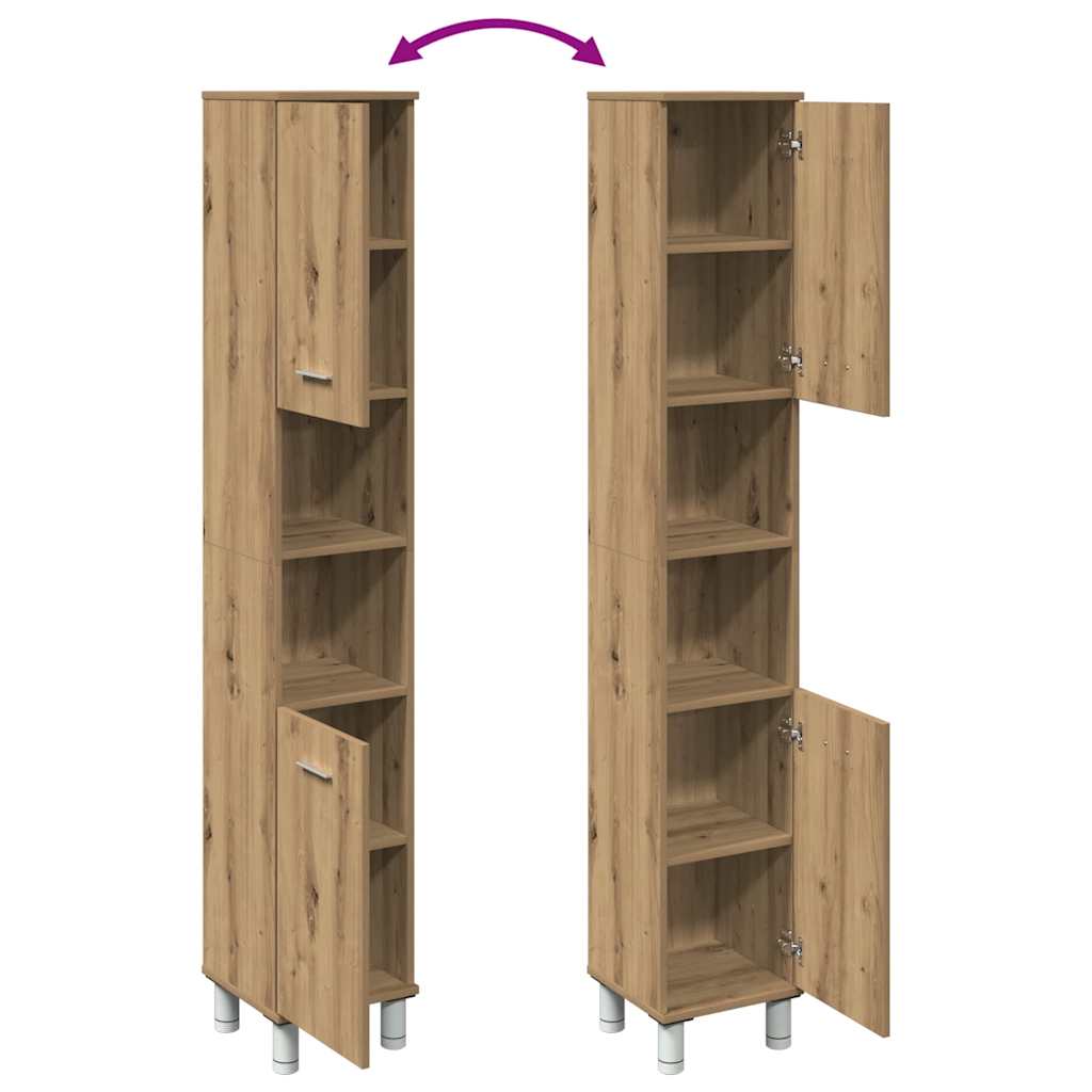 Badezimmerschrank Weiß 30x30x179 cm Holzwerkstoff