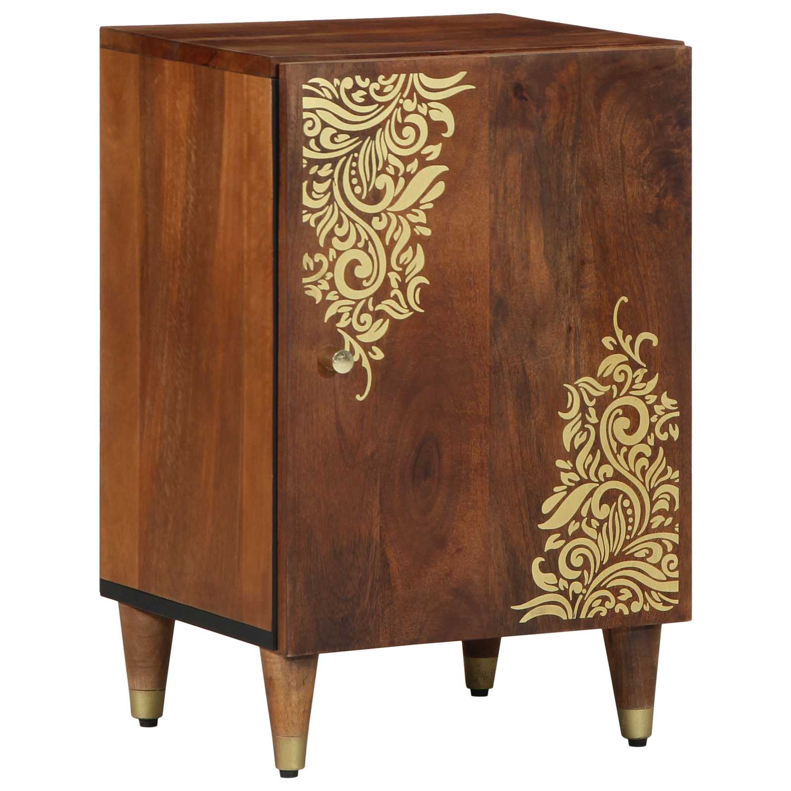 Badezimmerschrank mit Tür Grau 38 x 33 x 58 cm Massivholz Mango