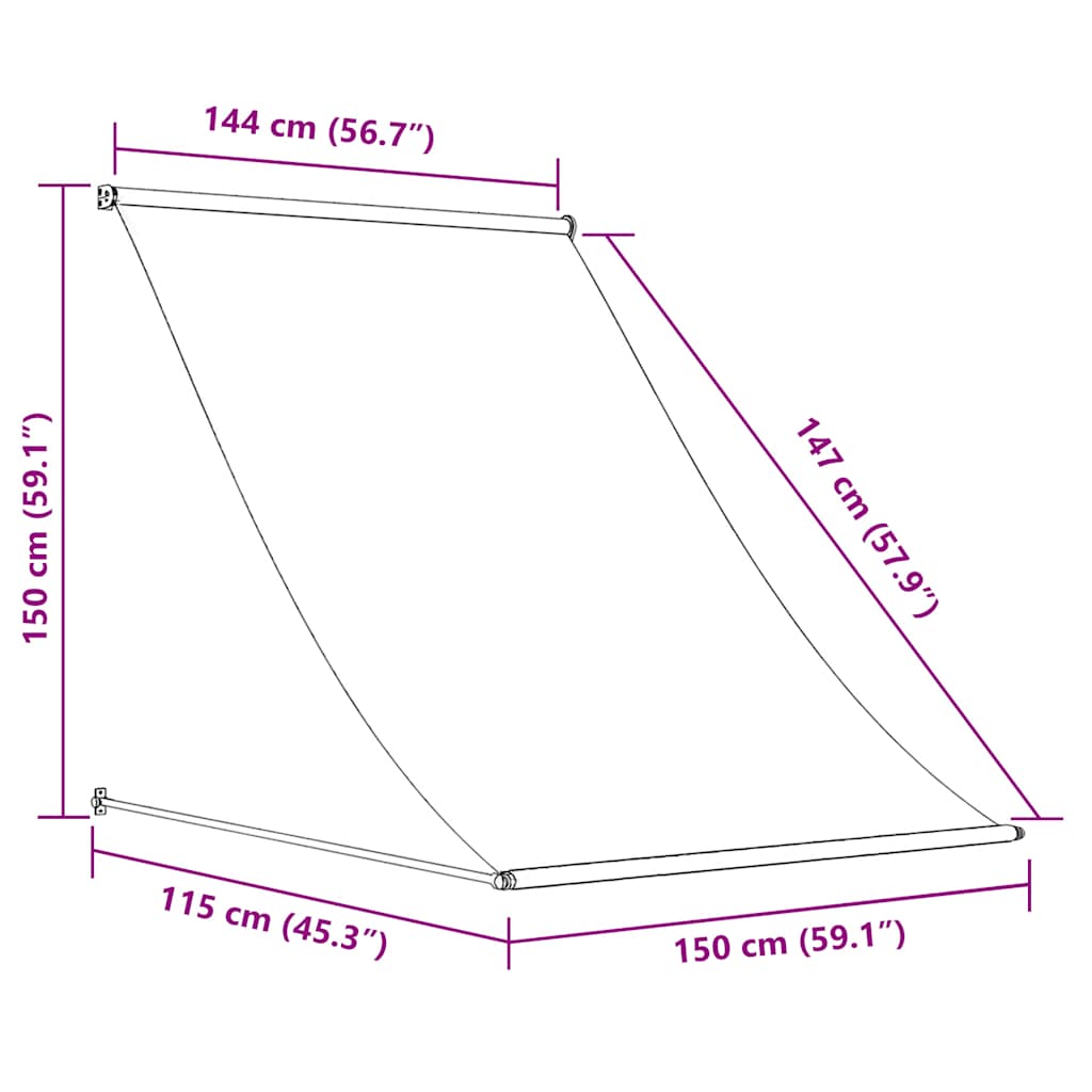 Einziehbare Markise 150×150 cm Blau und Weiß